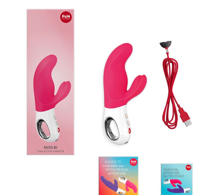 Вибратор-кролик Fun Factory MISS BI pink/white, 2 независимых мотора, диаметр 4,2 см