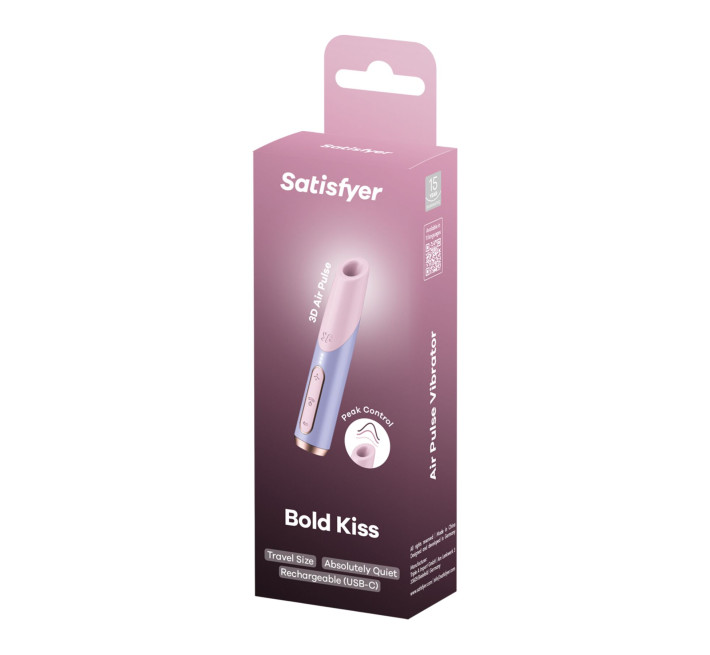 Вакуумний стимулятор Satisfyer Bold Kiss Violet, магнітна технологія 3D Air Pulse, 30 режимів роботи