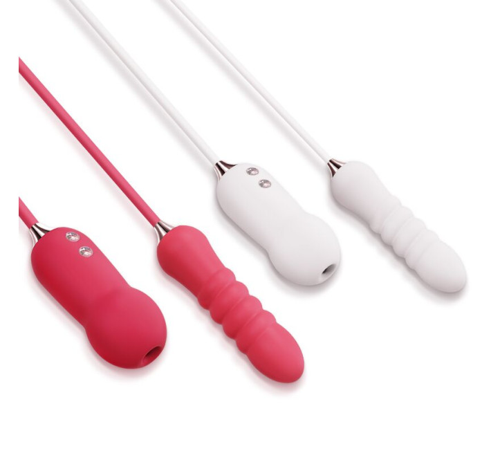 Пульсатор з вакуумним стимулятором Kistoy Cathy Red на гнучкому з'єднанні