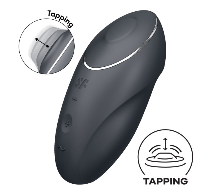 Вібростимулятор-пульсатор Satisfyer Tap & Climax 1 Grey, ефект постукування пальцем, 2 мотори