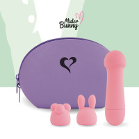 Мини-вибратор FeelzToys Mister Bunny с двумя насадками Розовый Мини-вибратор FeelzToys Mister Bunny с двумя насадками Розовый