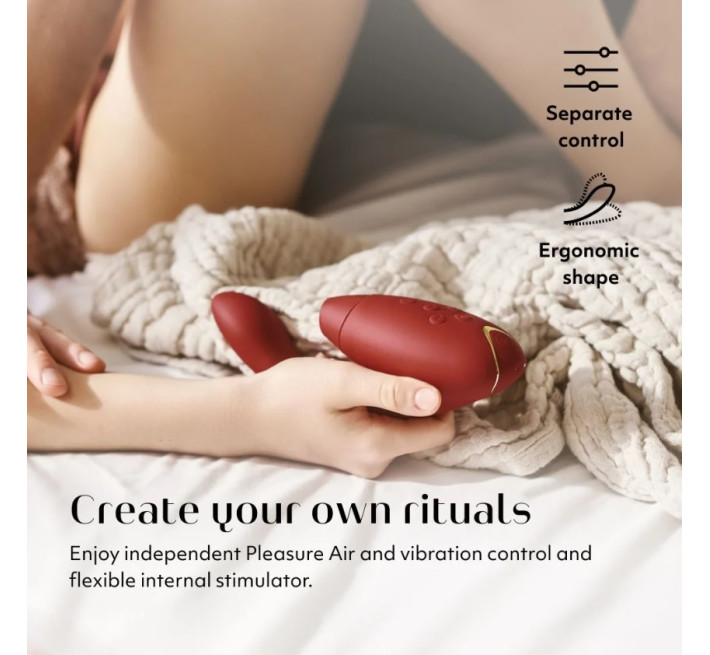 Інноваційний безконтактний вібратор-стимулятор Womanizer Duo 2 Bordeaux