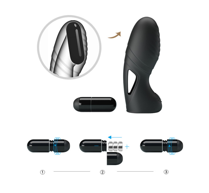 Насадка на палець Pretty Love Alan Finger Vibrator Black