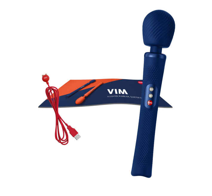 Вібромасажер Fun Factory VIM Vibrating Wand midnight blue, суперпотужний та легкий, до 6 годин роботи