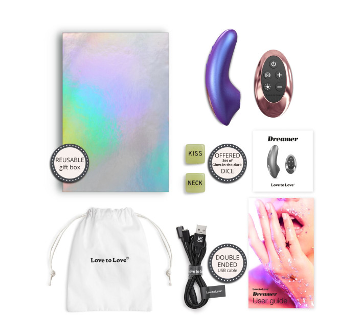 Вакуумний кліторальний стимулятор Love To Love DREAMER – IRIDESCENT NIGHT, пестощі язичком, пульт