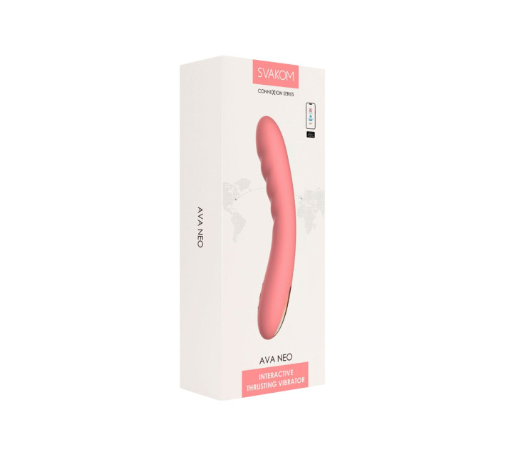 Смарт-вибратор с пульсацией Svakom Ava Neo Peach Pink, 15 режимов работы, водонепроницаемый