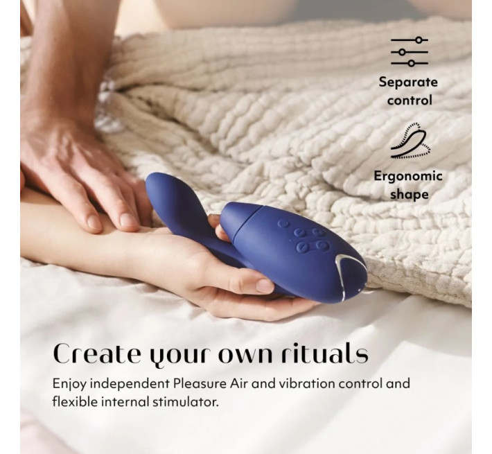 Инновационный бесконтактный вибратор-стимулятор Womanizer Duo 2 Blueberry