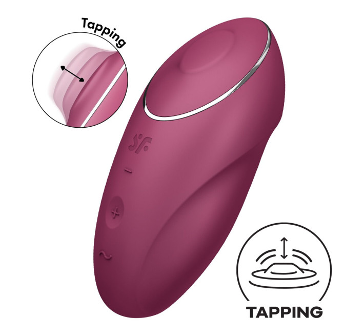 Вібростимулятор-пульсатор Satisfyer Tap & Climax 1 Red, ефект постукування пальцем, 2 мотори