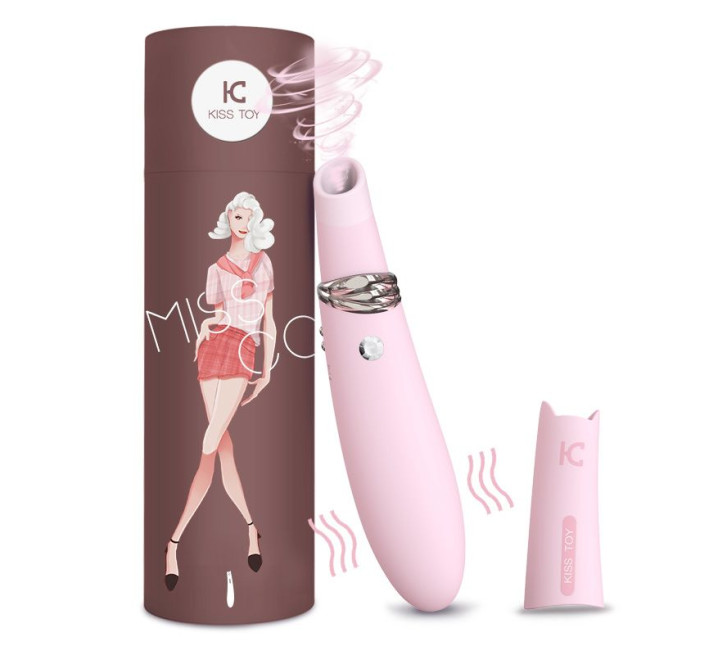 Вакуумный стимулятор с вибрацией KisToy Miss CC Розовый