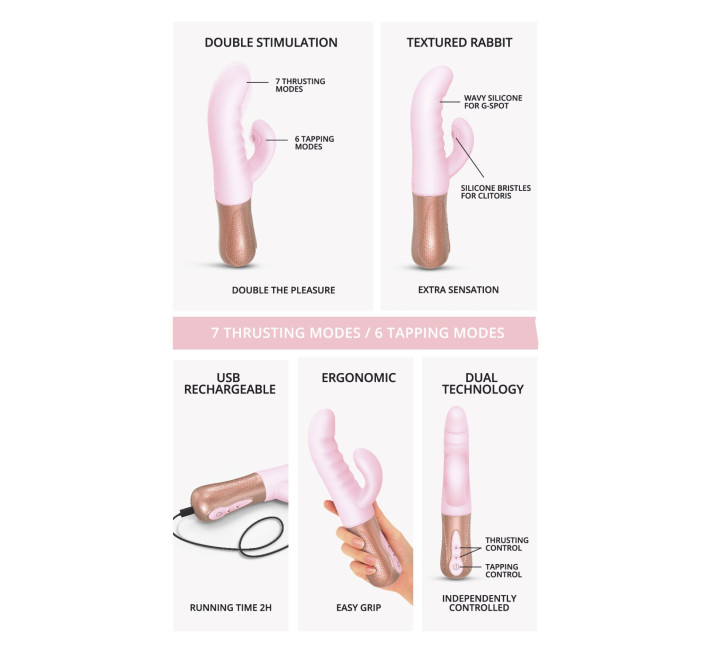 Двойной пульсатор-кролик Love To Love SASSY BUNNY - BABY PINK