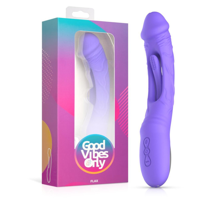 Вібратор Good Vibes Only - Flax Vibrating Dildo with G-Spot Stimulator