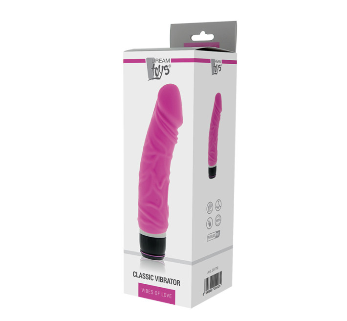 Вібромасажер Dreamtoys Purrfect Silicone Classic 6,5 inch Рожевий