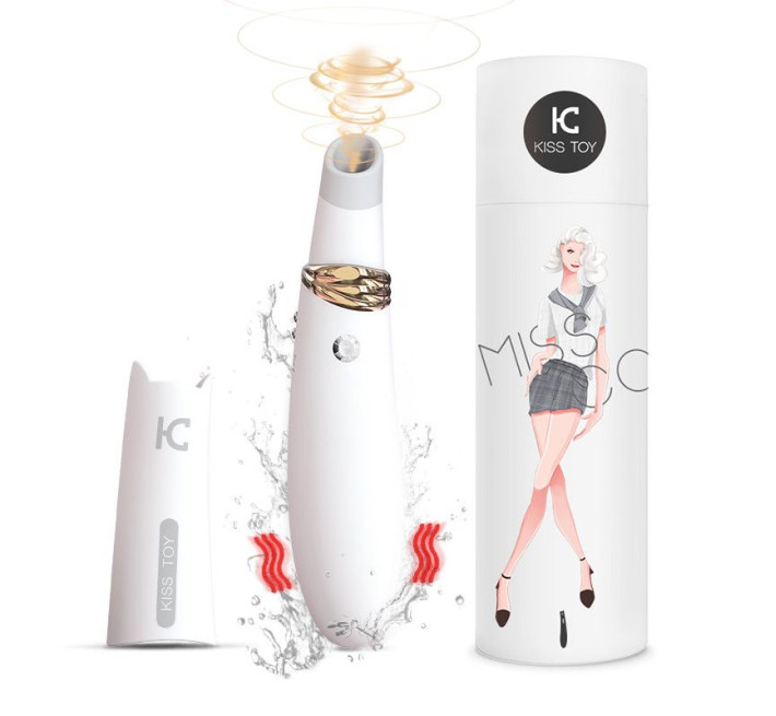 Вакуумный стимулятор с вибрацией KisToy Miss CC Белый