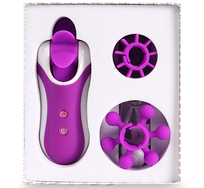Стимулятор з імітацією оральних ласк FeelzToys Clitella Oral Clitoral Stimulator Фіолетовий