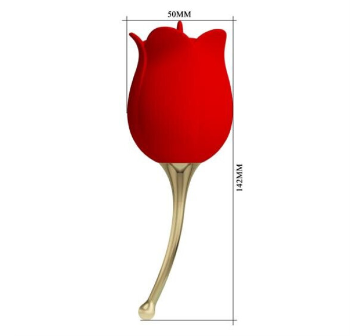 Клиторальный стимулятор Pretty Love Rose Lover Licking Stimulator Red