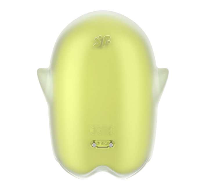 Вакуумний кліторальний стимулятор з вібрацією Satisfyer Glowing Ghost Yellow, світиться в темряві