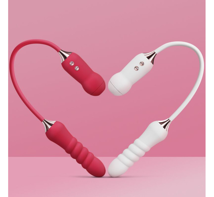 Пульсатор з вакуумним стимулятором Kistoy Cathy White на гнучкому з'єднанні