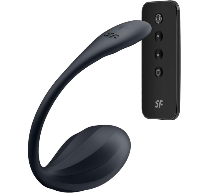 Віброяйце Satisfyer Ribbed Petal Connect App Black