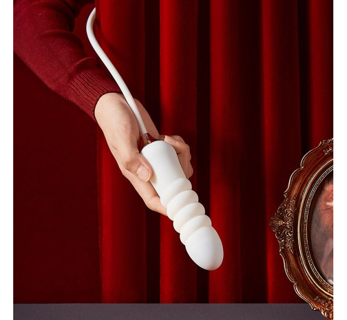 Пульсатор з вакуумним стимулятором Kistoy Cathy White на гнучкому з'єднанні