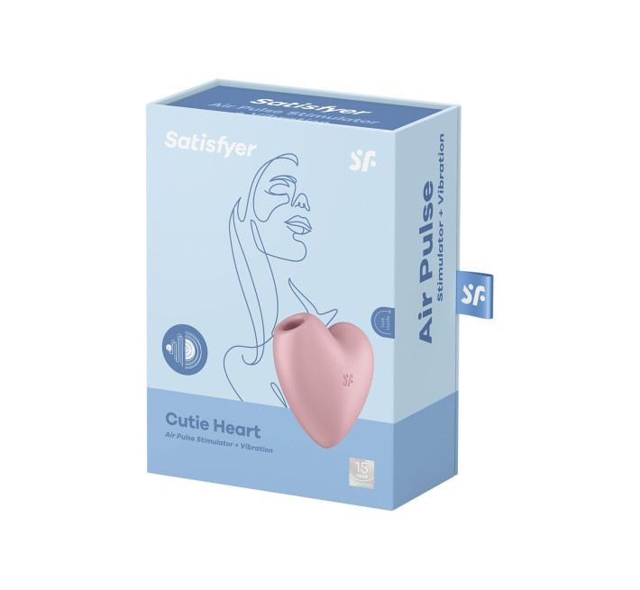 Вакуумний стимулятор-серце з вібрацією Satisfyer Cutie Heart Light Red
