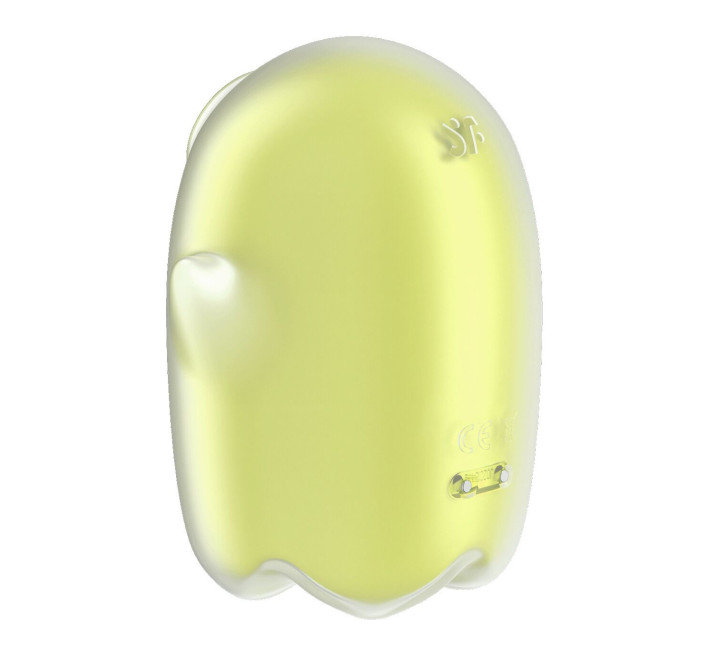 Вакуумний кліторальний стимулятор з вібрацією Satisfyer Glowing Ghost Yellow, світиться в темряві