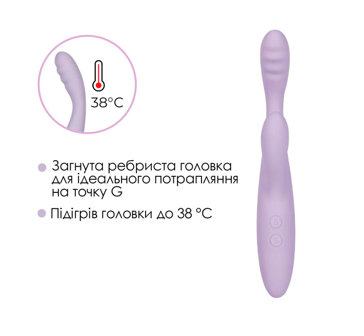 Тонкий кролик-вибратор Svakom Cici+ 2 Lilac, управление со смартфона, подогрев до 38 °C