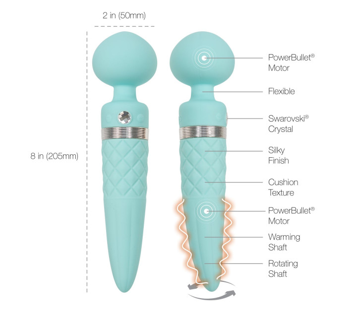 Вибромассажер 2-в-1 PILLOW TALK Sultry Бирюзовый