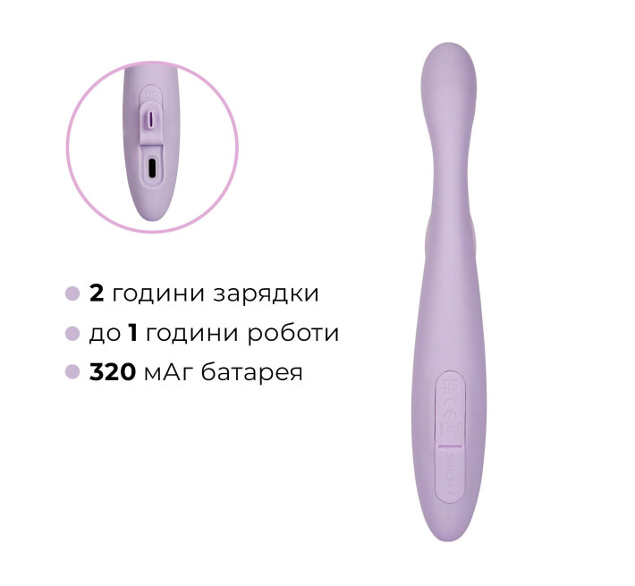 Тонкий кролик-вибратор Svakom Cici+ 2 Lilac, управление со смартфона, подогрев до 38 °C