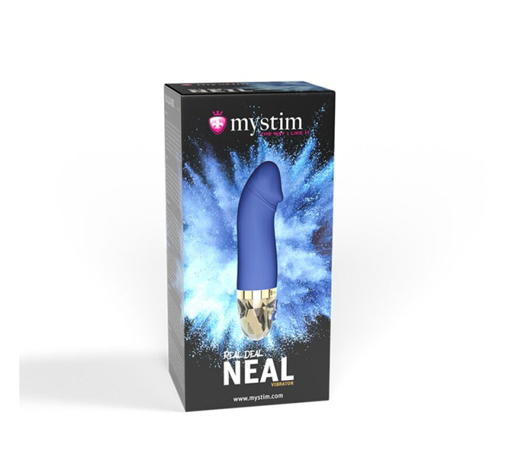 Вібратор Mystim Real Deal Neil Blue, потужний мотор, 8 режимів