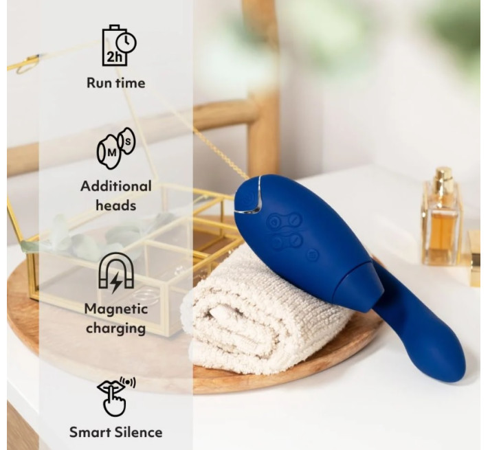 Инновационный бесконтактный вибратор-стимулятор Womanizer Duo 2 Blueberry