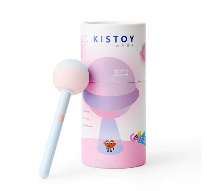 Вибратор-конфета на палочке KISTOY Lala Pop, 2 мотора, маска на глаза в комплекте