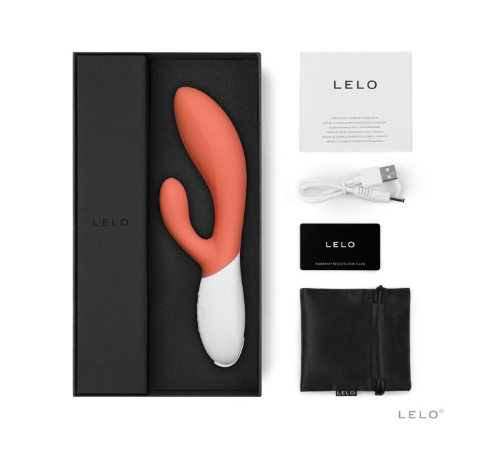 Вибратор-кролик LELO Ina 3 Coral, 10 режимов вибрации, мощный мотор