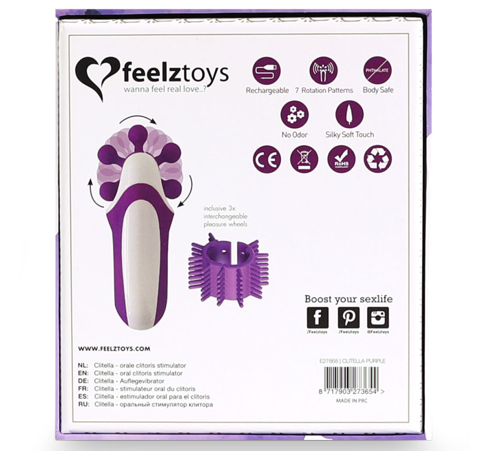Стимулятор з імітацією оральних ласк FeelzToys Clitella Oral Clitoral Stimulator Фіолетовий
