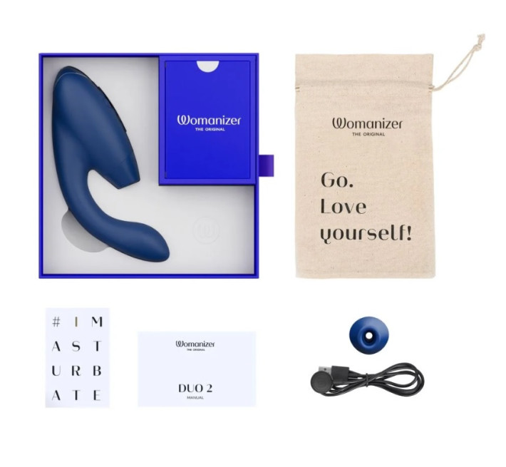 Инновационный бесконтактный вибратор-стимулятор Womanizer Duo 2 Blueberry