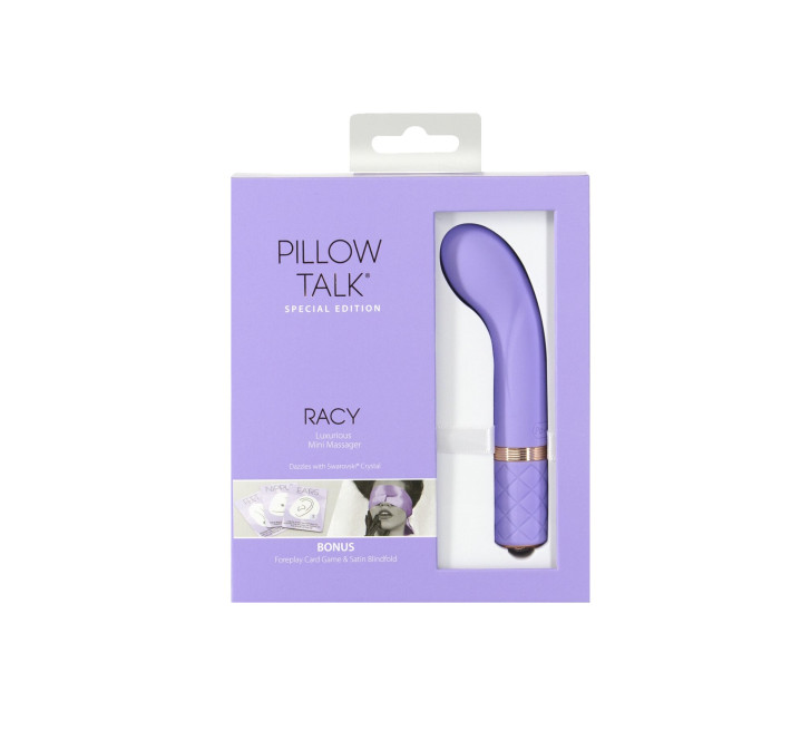 Роскошный вибратор Pillow Talk Racy Purple Special Edition, Сваровски, повязка на глаза + игра