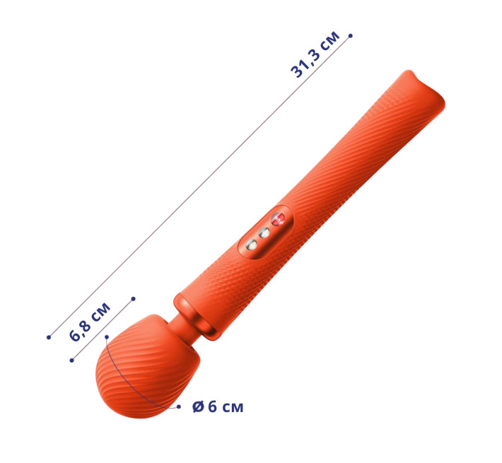 Вибромассажер Fun Factory VIM Vibrating Wand sunrise orange, супермощный и легкий, до 6 часов работы
