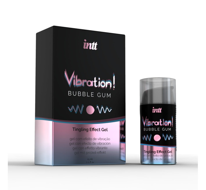 Рідкий вібратор Intt Vibration Bubble Gum 15 мл густий гель, дуже смачний, діє до 30 хвилин