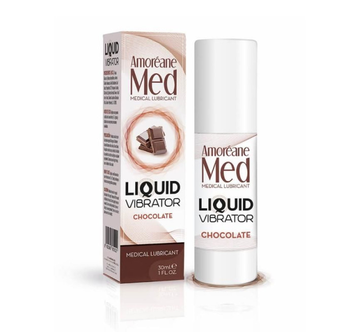 Лубрикант с эффектом вибрации Amoreane Med Liquid Vibrator Chocolate 30 мл