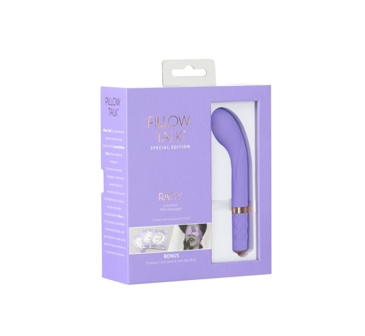 Роскошный вибратор Pillow Talk Racy Purple Special Edition, Сваровски, повязка на глаза + игра
