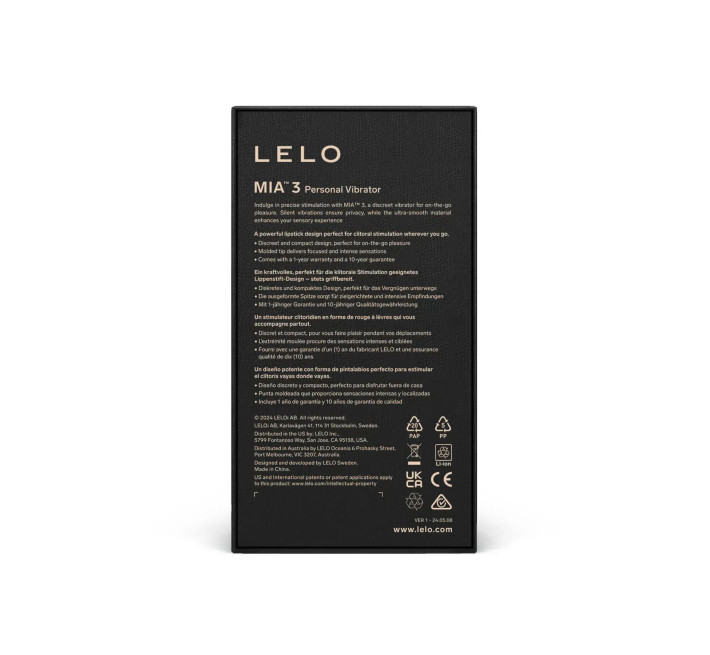 Шикарная вибропуля LELO Mia 3 Black