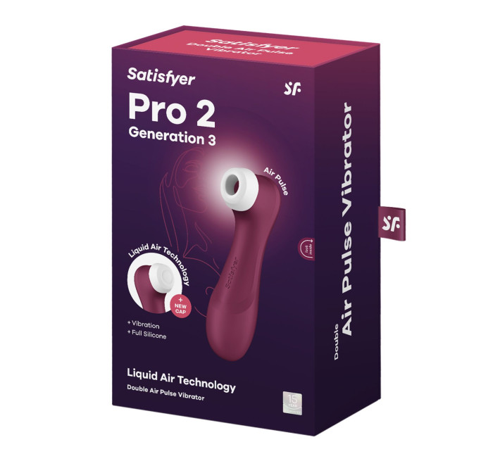 Вакуумный клиторальный стимулятор Satisfyer Pro 2 Generation 3 with Liquid Air Wine Red