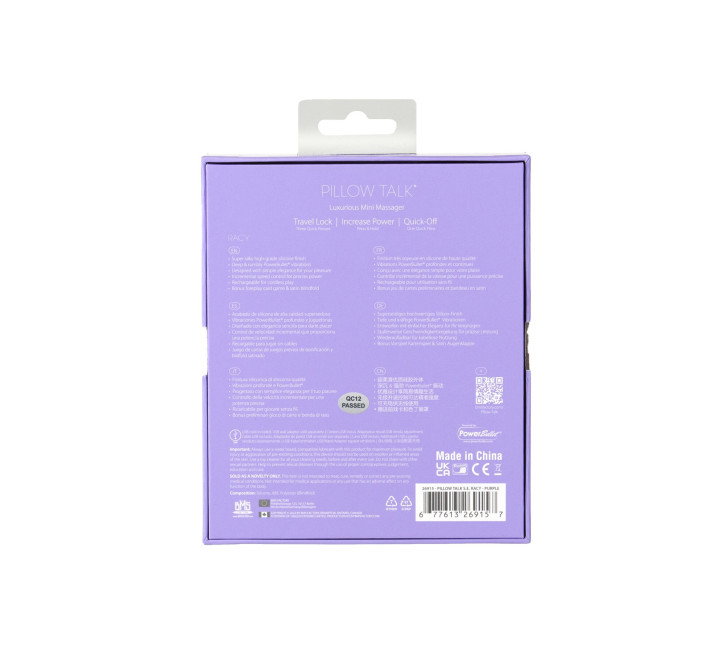 Роскошный вибратор Pillow Talk Racy Purple Special Edition, Сваровски, повязка на глаза + игра