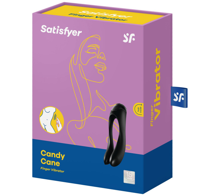 Вибратор на палец Satisfyer Candy Cane Черный
