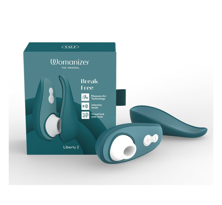 Вакуумний кліторальний стимулятор Womanizer Liberty 2 Dark Petrol, 8 режимів, магнітна кришечка