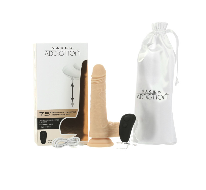 Фалоімітатор з ротацією та пульсацією Naked ADDICTION The Freak 7,5 Rotating & Thrusting Vibrating