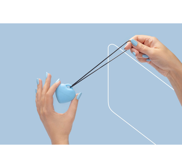 Минивибратор «Сердечко» FairyGasm PleasureStone blue, 9 режимов, на шнурке