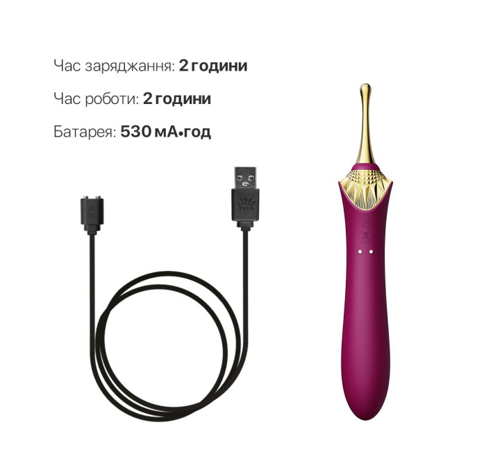 Вагинально-клиторальный вибратор Zalo – Bess Velvet Purple, мультифункциональный с насадками.