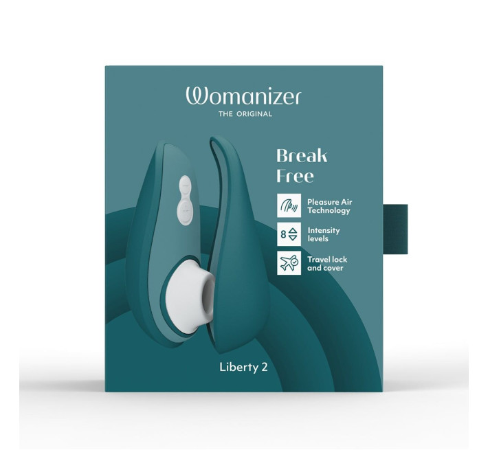 Вакуумний кліторальний стимулятор Womanizer Liberty 2 Dark Petrol, 8 режимів, магнітна кришечка