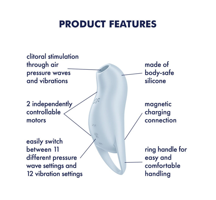 Вакуумний кліторальний стимулятор з вібрацією Satisfyer Pocket Pro 1 Blue