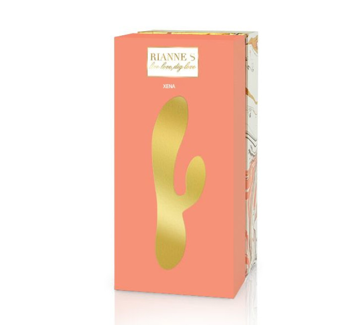 Вібратор-кролик Rianne S: Xena Персиковий/Кораловий, 10 режимів роботи